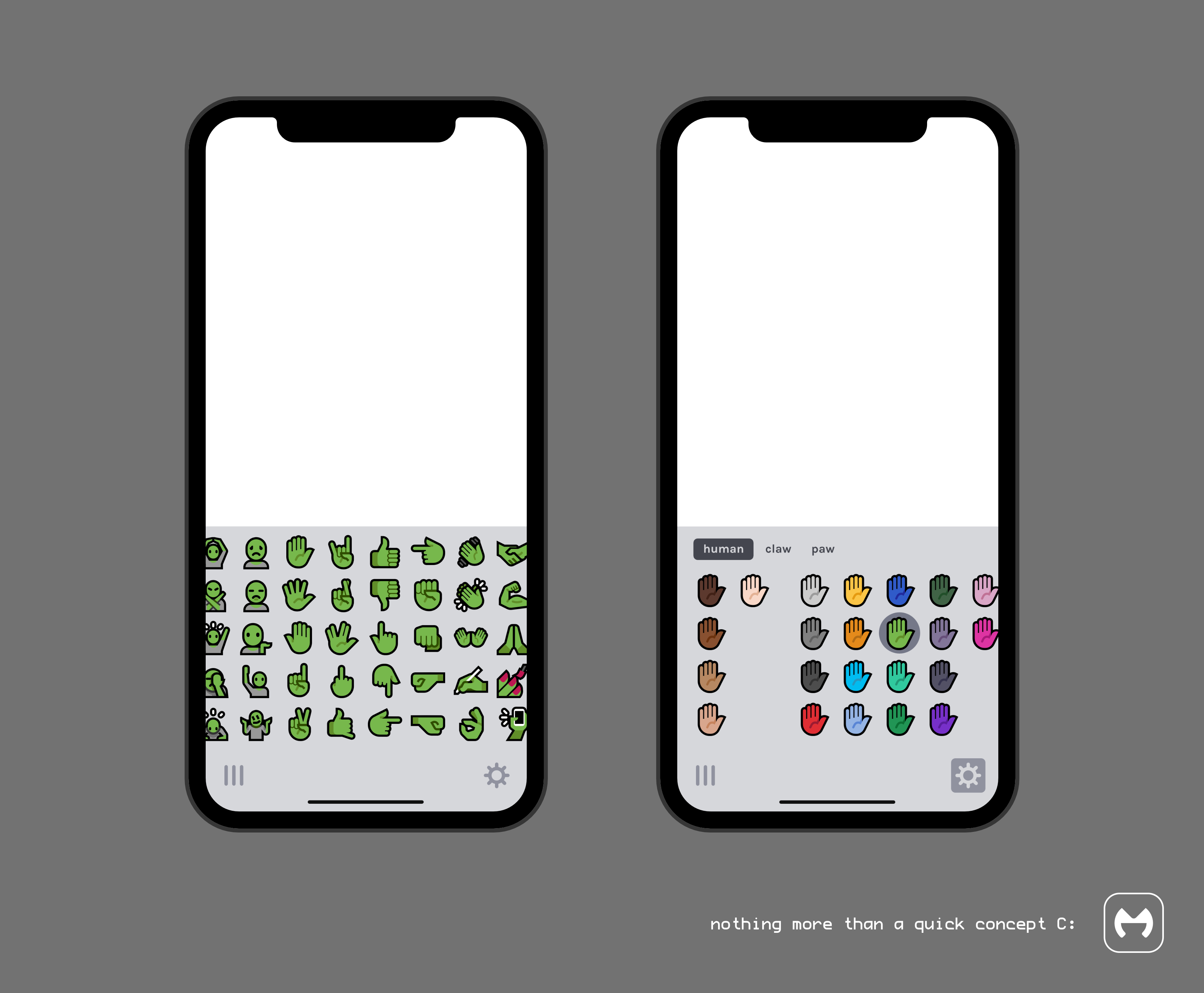Concept of what a Mutant Standard keyboard could look like on an iPhone X.